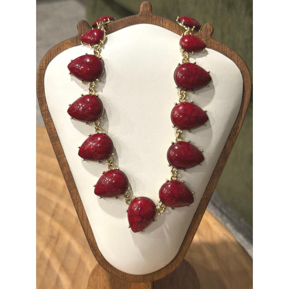 Amrita Singh gold tone & red statement necklace